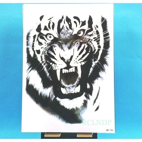 Waterproof Temporary Tattoo Sticker roaring tiger head tatto stickers flash tatoo fake tattoos for men