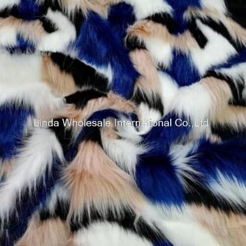 Stitching jacquard plush fabric,Faux fur fabric,multicolor fox fur rainbow plush cloth,fabrics for patchwork,felt cloth