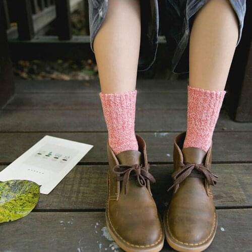 1 Pairs Women Candy Colors Socks Winter Thermal Thick Socks Cotton Breathable Female Solid Casual 3d Ladies Casual Home Socks