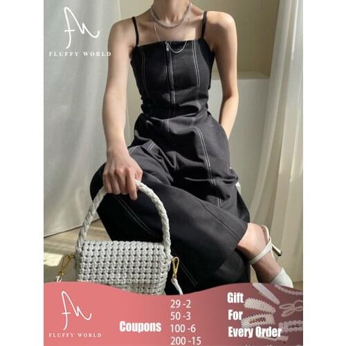 Rompers 2021 Womens Sleeveless Dungarees Rompers Lace Up Zipper Solid Color Wide Leg Pants Elastic Waist Long Playsuit Jumpsuit