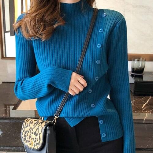 Women for Autumn and Winter Sweater 2021 Knitted Sweater Womens Loose Pullover Sweater Long Sleeve Knit Top Women Black 0814