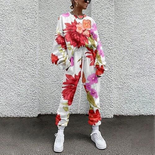 2 Pieces Set Women Sweatshirts+Sweatpants Matching Sets Suits Athletic Sporty Workout Autumn Winter 2021 Casual Baddie Clothing