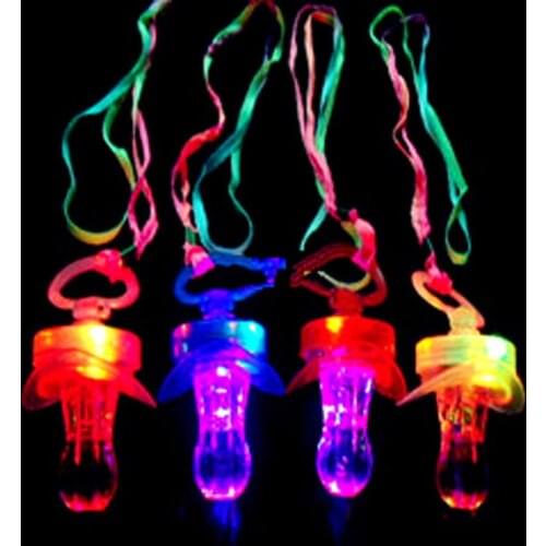 1PC Flashing Orthodontic LED Baby Care Pacifier Party Supplies Glow Toddler Nipple Whistle Flash Sticks Toy Pacifier Random