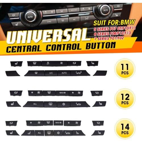 11/12/14 A/C heater button keycap repair kit switch button cover for BMW 5/6/7 series F07GT F10 F11 F06 F12 F13 F01 F01 F02