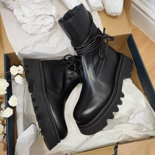 2020 Motorcycle boots ladies retro autumn boots ladies boots women PU leather boots