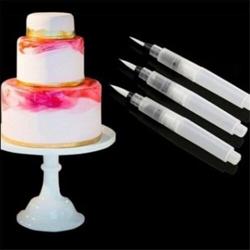 3pcs/set Coloring Water Painting Pen Fondant Cake Decoration Plastic Watercolor DIY Fondant Cake Decorating Baking Tools