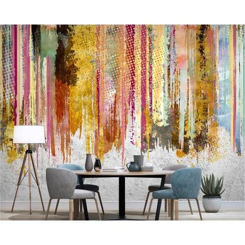 Custom 3D обои modern minimalist brushstroke ink ink marks golden TV background wall living room bedroom restaurant wallpapers