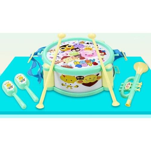 6Pcs Kids Drums Educational Toys Indoor Outdoor Interactive Playing Percussion Musical Toy Set Drum Guitar Instruments Band Kit