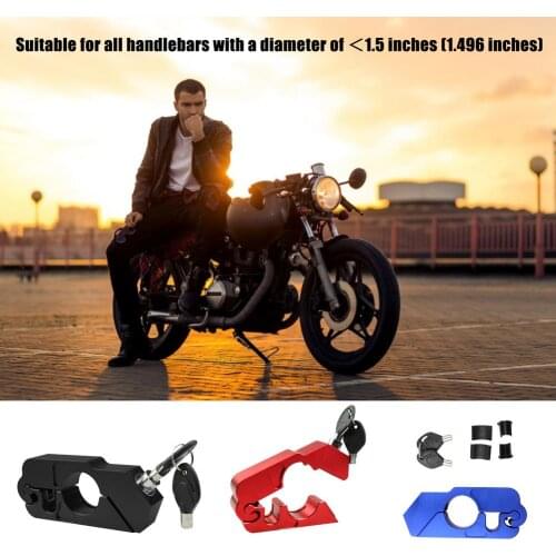 Motorcycle Grip Lock Security Safety Handlebar Handset Locking Fit Scooter ATV Dirt Street Bikes Anti Theft