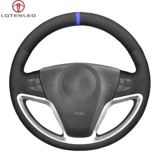 LQTENLEO Black Suede Steering Wheel Cover For Opel Antara 2006-2017 Vauxhall Antara 2006-2017 Chevrolet Captiva Sport 2012-2015
