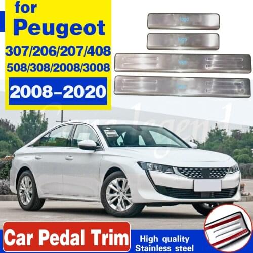 For Peugeot 508 308 2008 3008 307 206 207 408 2008-2020 Door external Sill Scuff Plate Guard Threshold Pedal Car Styling
