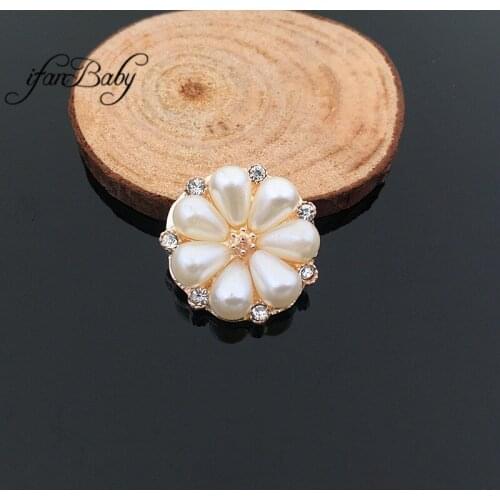 Rhinestone diy Accessories for hair pearl buttons flat back