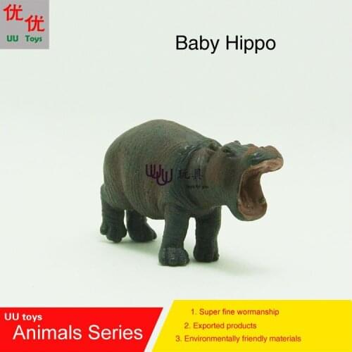 Hot toys:Shouting Baby Hippo Simulation model Animals kids toys children educational props
