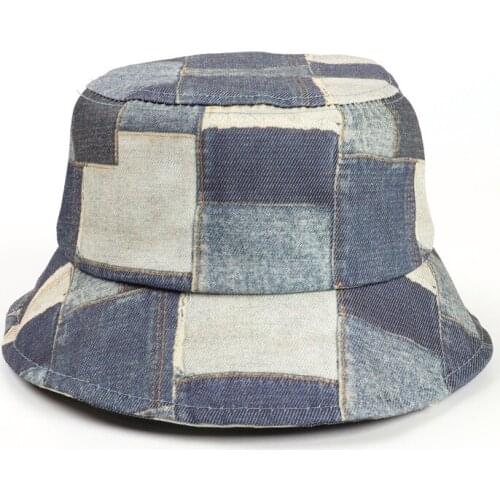 LDSLYJR Cotton Plaid Print Bucket Hat Fisherman Hat Outdoor Travel Hat Sun Cap Hats for Men and Women 332