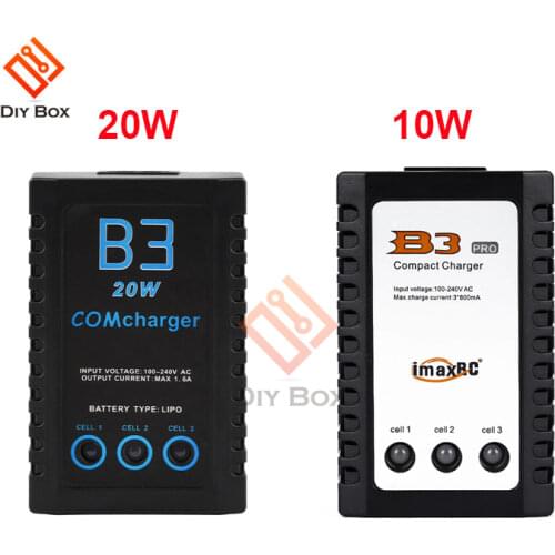 IMaxRC IMAX B3 Pro Compact Charger for 2S 3S Lipo Battery Balance Battery Charger Adapter EU/US Power Plug AC 100V-240V 10W/20W
