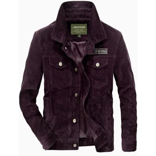 Man Jacket Military style Coat Corduroy Retro Cotton Lapel Plus Size Large Vintage American Casual Wear Mantle Men Drop Shipping