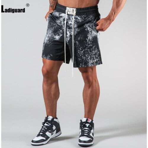 Men Fashion Tie Dry Shorts Daily Sports Gym Fitness Shorts Plus SIze Male Casual Drawstring Half Pants Sexy Mens Clothing 2021