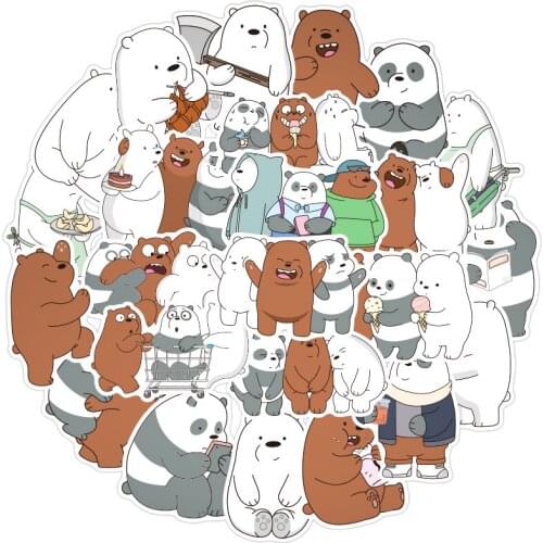 36pcs/Set Cartoon Cute Bear Lable Stickers For Luggage Gift Box Notebook Helmet Decal Computer Refrigerator Skateboard Trunk Etc