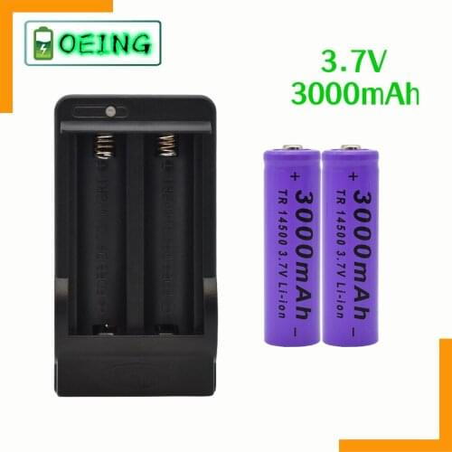 NEW 14500 Lithium Battery 3.7V 2700mAh Rechargeable Batteries Welding Nickel Sheet bateria For Torch LED Flashlight Toy+Charger