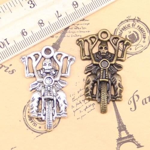 4pcs Charms death knight motorcycle 44x28mm Antique Pendants,Vintage Tibetan Silver Jewelry,DIY for bracelet necklace