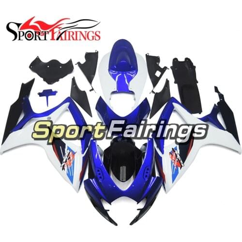 Motorcycle Full Fairings For Suzuki GSXR600 750 K6 Year 06 07 2006 2007 Injection ABS Plastic Blue White Fairing Kit Motorbike
