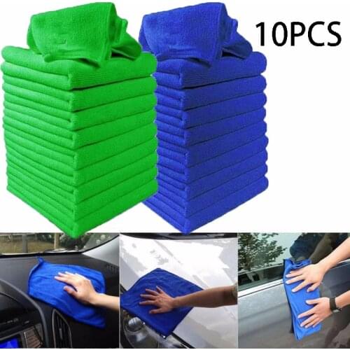 10PCS Microfiber Towel Car Care Polishing Wash Cleaning Cloth Plush Washing Drying Towel Thick Plush Household Cleaning Cloth