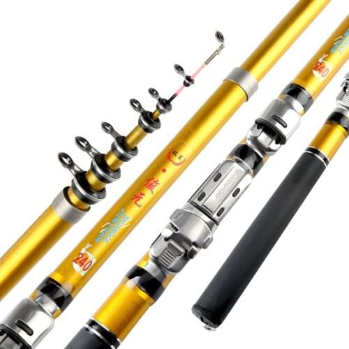 Portable Sea Fishing Rod Pole Carbon Fiber 1.8/2.1/2.4/2.7/3.0m Telescopic Spinning Reel Fish Tackle EDF88