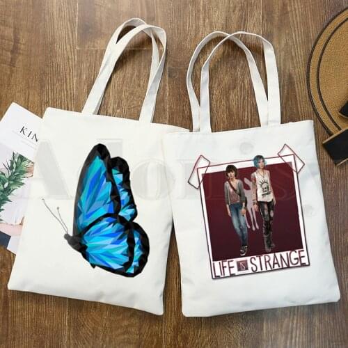 Life Is Strange Graphic Cartoon Print Shopping Bags Girls Fashion Casual Pacakge Hand Bag