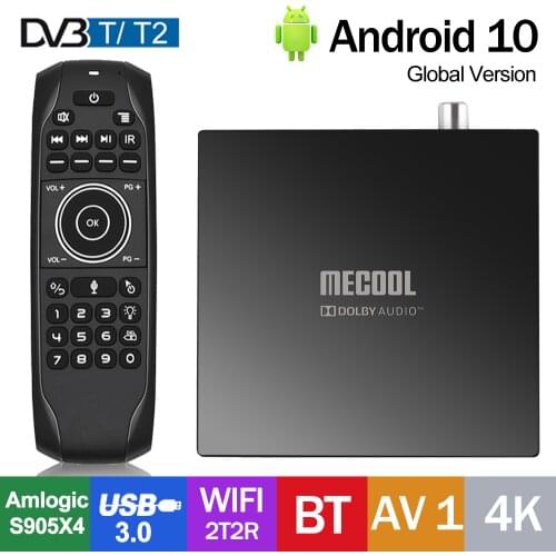 Mecool KT1 T2 DVB-T/T2/C Smart TV Box Android 10.0 S905X4-B Quad Core 2Gb 16Gb Set Top Box High Quality Media Player PK X96 Box