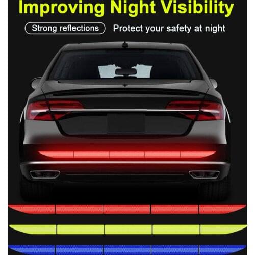 Car Trunk Reflective Strip Sticker Anti-collision Sticker Car Rear Safety Reminder Night Driving Luminous Sticker