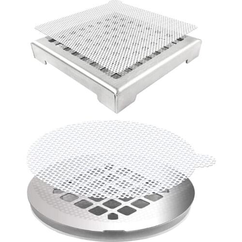 Universal Bathroom Shower Hair Catcher Mesh Stickers Disposable Drain Hair Catcher Bath Sink Drain Filter（Square/Round） R7UB