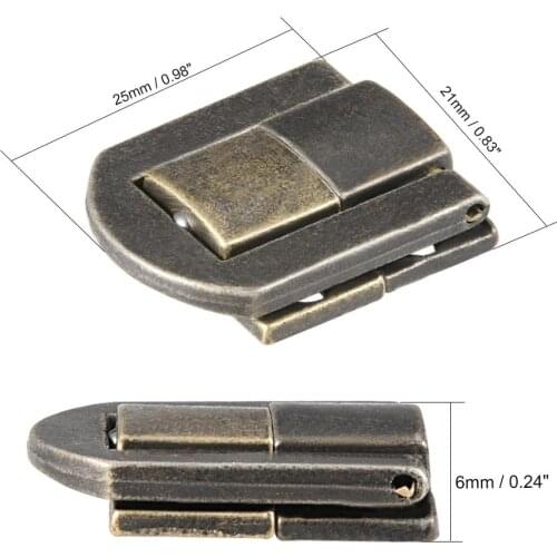 Uxcell 4pcs 11sizes Box Latch Suitcase Hasp Latch Hook Furniture Buckle Clasp Lock Antique Brass Wooden Case Vintage Style Decor