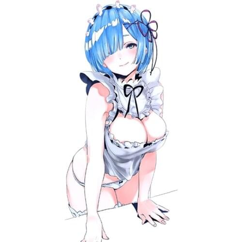 JuYouHui Exterior Accessories Decal Creative Busty Uniform Girl Car Sticker Waterproof Cover Scratches Car Window Decal PVC 13cm