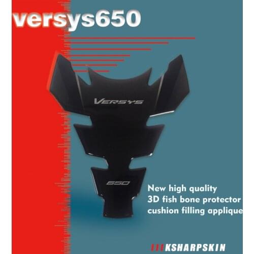 High quality new style 3D Fish Bone Protector Decal Gas Cap Pad Filler Oil Tank Decals for KAWASAKI VERSYS 650