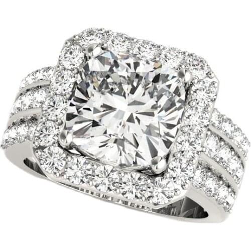 3 Carat Fashion Jewelry 925 Sterling Silver Female Engagement Wedding Ring Round Cut