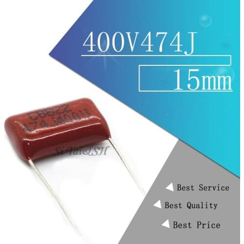 10PCS 400V474J 0.47UF Pitch 15mm 470NF 400V 474 CBB Polypropylene film capacitor