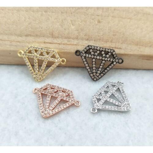10 Pieces CZ zircon Micro Pave Connector,Double Bails Beads Charm,for DIY Bracelets Jewelry Finding CT373