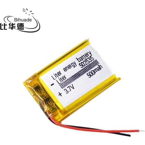 2pcs [L051] 3.7V,500mAH,[502535] ; polymer lithium ion / Li-ion battery for GPS,mp3,mp4,mp5,dvd,bluetooth,model aircraft