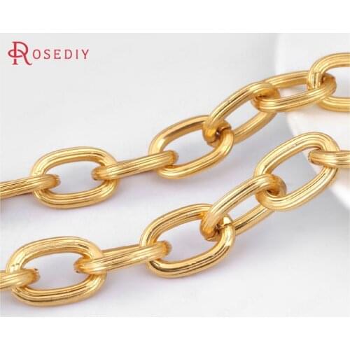 22979)2 meters 15*9.5MM Oxidation Gold Color Aluminum Round O Shape Chains Diy Jewelry Findings Accessories Wholesale
