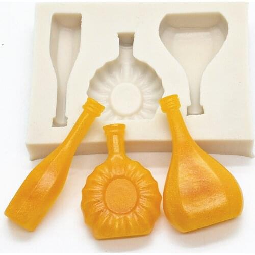 3D Bottle Silicone Fondant Molds Resin Molds For Baking Kitchen Accessories Sugarcraft Pastry Cake Decorating Tools M105