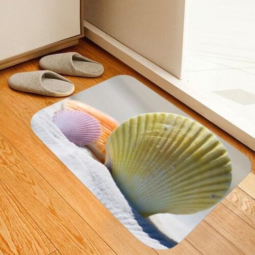 3D Beach Shell Print Doormat Hallway Kitchen Mats Modern Living Room Balcony Bathroom Nordic Mats Washable Non Slip Floor Mat