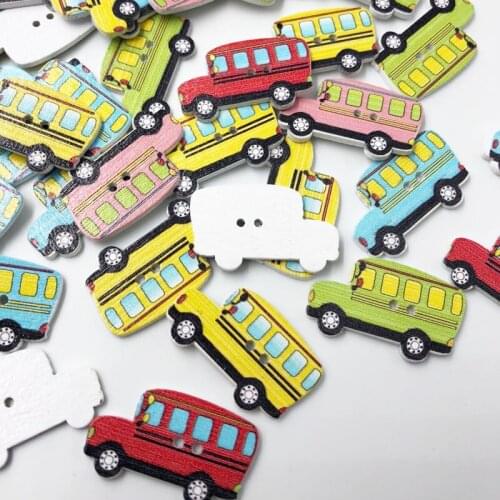 50pcs Mixed Cars Sewing Wooden Buttons For Clothes Crafts Decorative Scrapbooking DIY Fabric Needlework Accessories WB589