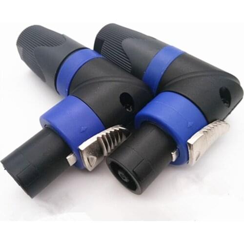 90 Degree and 270 Degree L Type Speaker Connector 4Pin Male Speaker 4 Pole Plug Professional audio power plug socket Connector