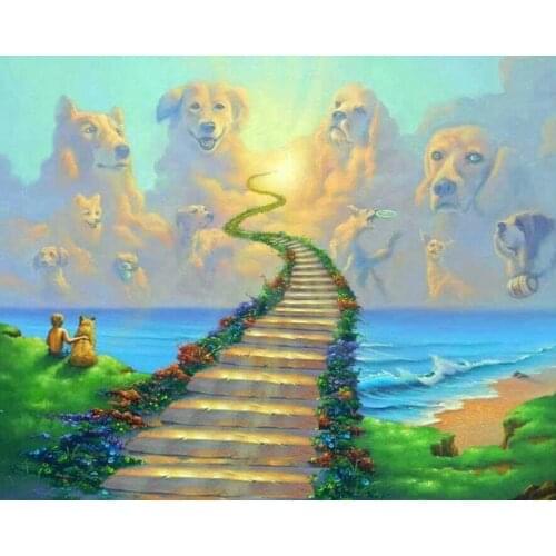 5D DIY Full square Diamond Painting Mosaic Dog Heaven 1 Diamond Rhinestone Embroidery Cross Stitch home decor gift KBL