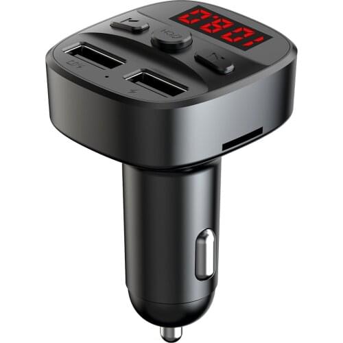 T60 Car Charger FM Transmitter Bluetooth 5.0 Car Audio MP3 Player TF Card Car Kit 3.1A Dual USB Car Phone Charger 12-24V