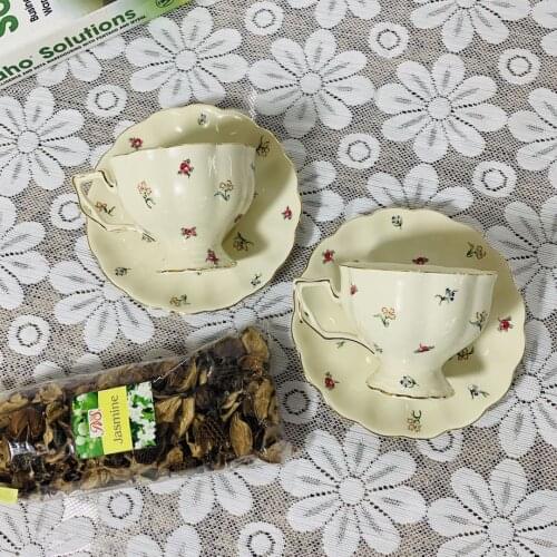 White Gold Teapot Bone China Coffee Cup Saucer Set 220ml Ceramic Mug Porcelain Tea Cup Flower Kettle Cafe Party Drinkware