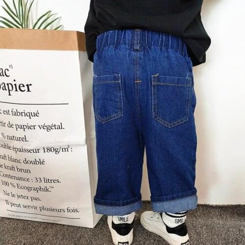 Brand Children Denim Wide Leg Pants Boys and Girl Casual Demin Jeans Children Loose Trousers Girl Pants Toddler Fashion Jeans
