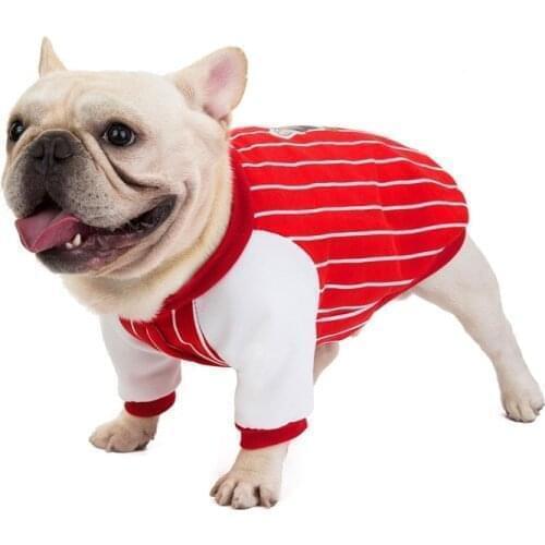 Bulldog dog hoodie, suitable for all season leisure stripes, pet dog hoodie, dog clothes, puppy hoodie