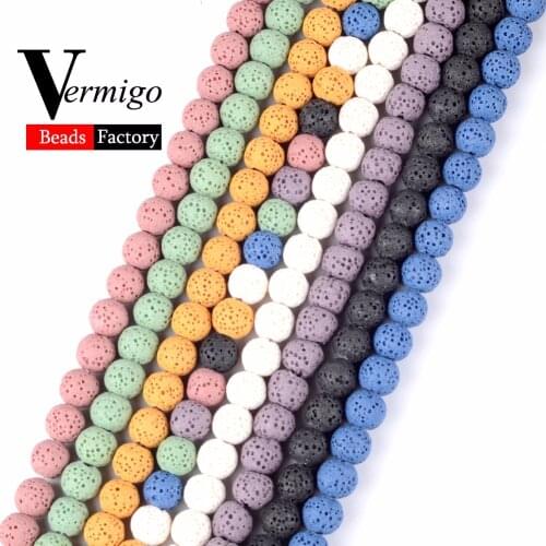 Wholesale Natural Mix Black Volcanic Rock Lava Stone Beads Minerals Spacer Beads For Jewelry Making 6-12mm Diy Bracelet 15"