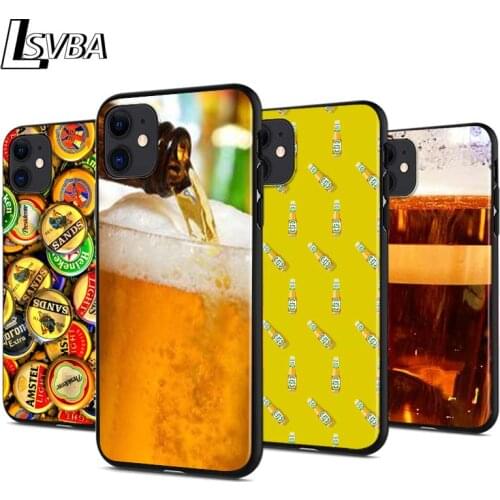 Beers Alcohol Summer For Apple iPhone 12 Pro Max Mini 11 Pro XS Max X XR 6S 6 7 8 Plus 5S Bright Black Phone Case